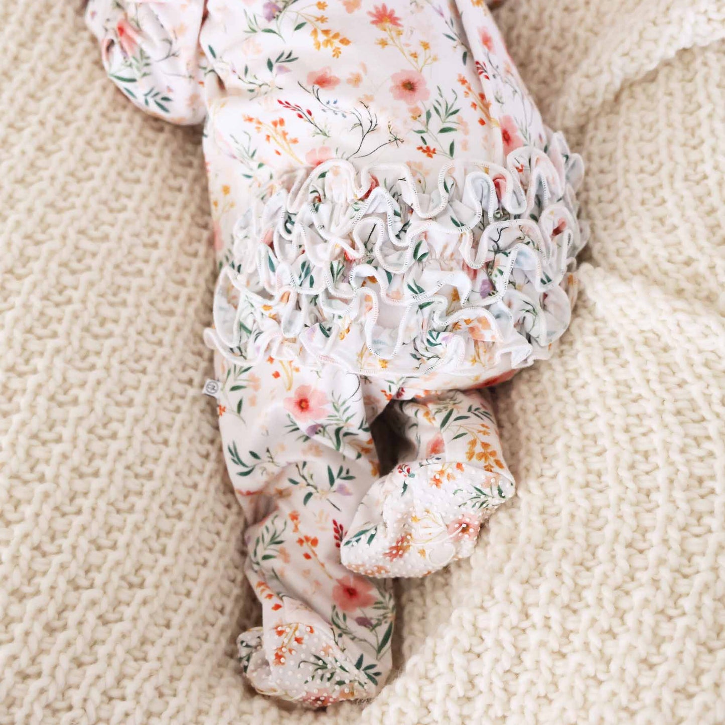 Winnie's Wildflowers Ruffle Zipper Footie