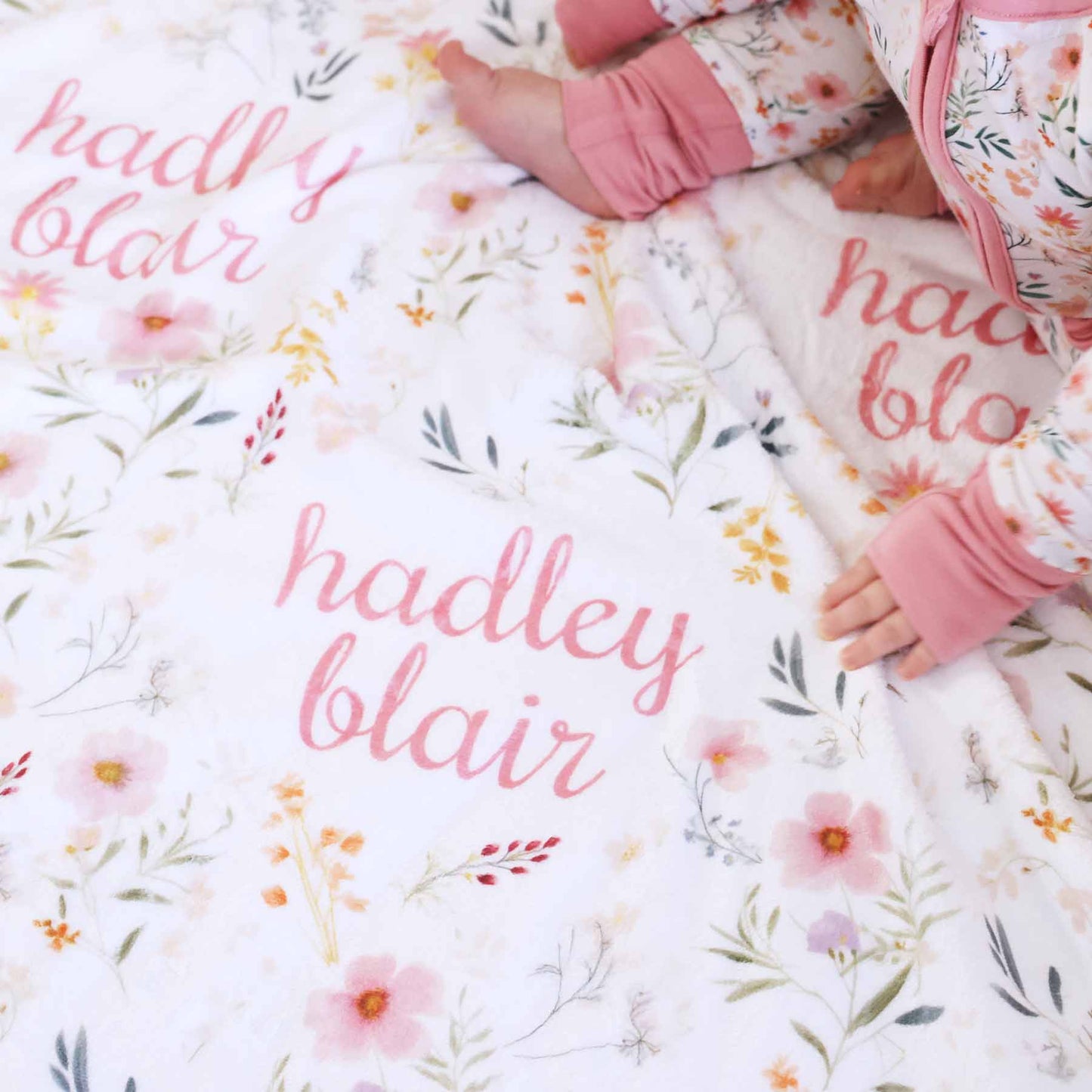 Winnie's Wildflowers Personalized Kids Blanket
