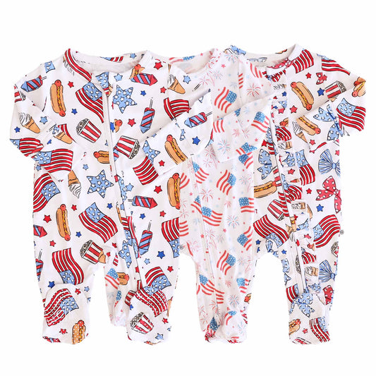 4th of July Zipper Footies