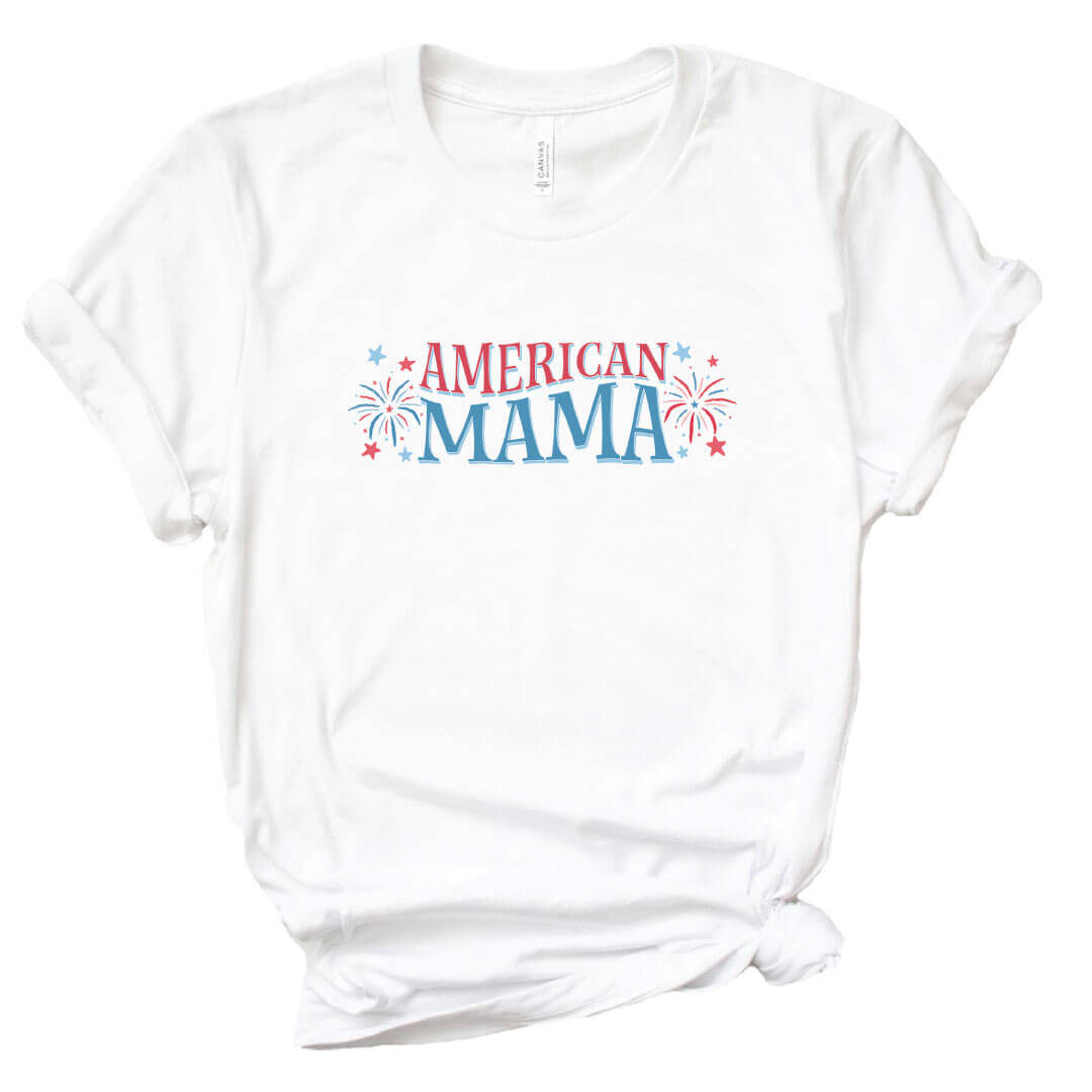 American Mama Fireworks Graphic Tee | White