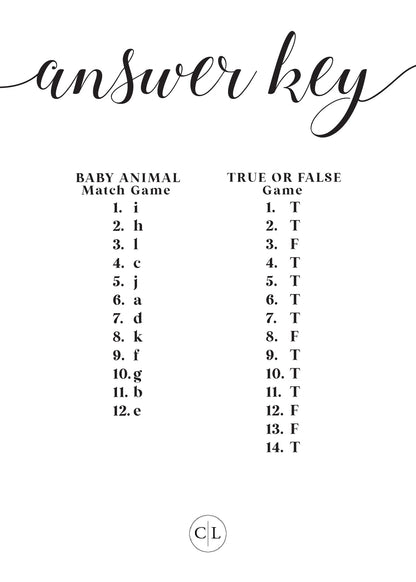 Baby Shower Games - Free Baby Shower Digital Download