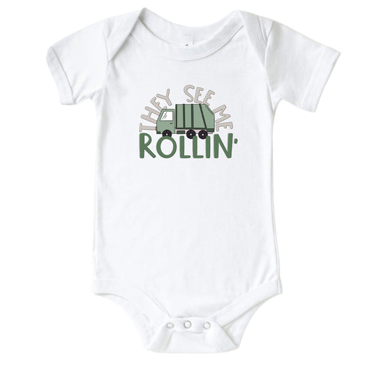 They See Me Rollin' Graphic Bodysuit | White