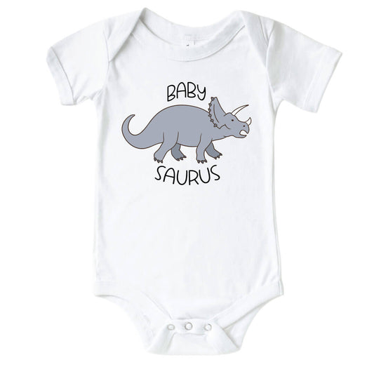 Baby Saurus Graphic Bodysuit | White