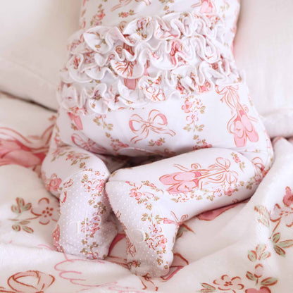 Ballet Blossoms Ruffle Zipper Footie
