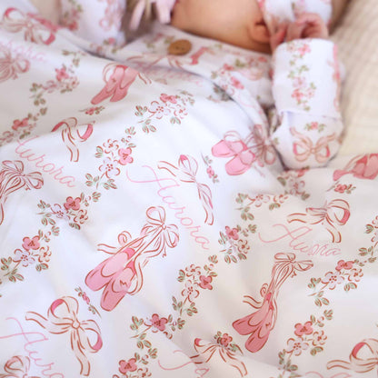 Ballet Blossoms Personalized Swaddle Blanket