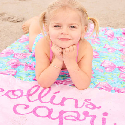Beachy Bows Personalized Kids Beach Towel