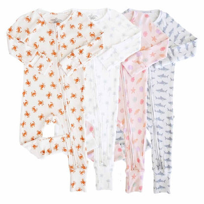 Beachy Waffle Bamboo Convertible Zip Rompers