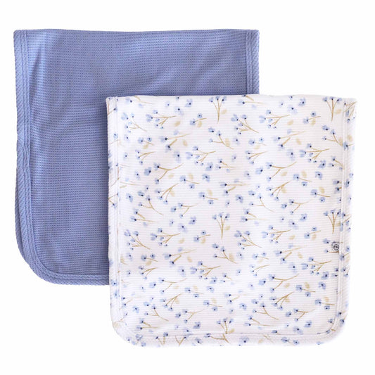 Blake's Blooms Waffle Bamboo 2pc Burp Cloth Set