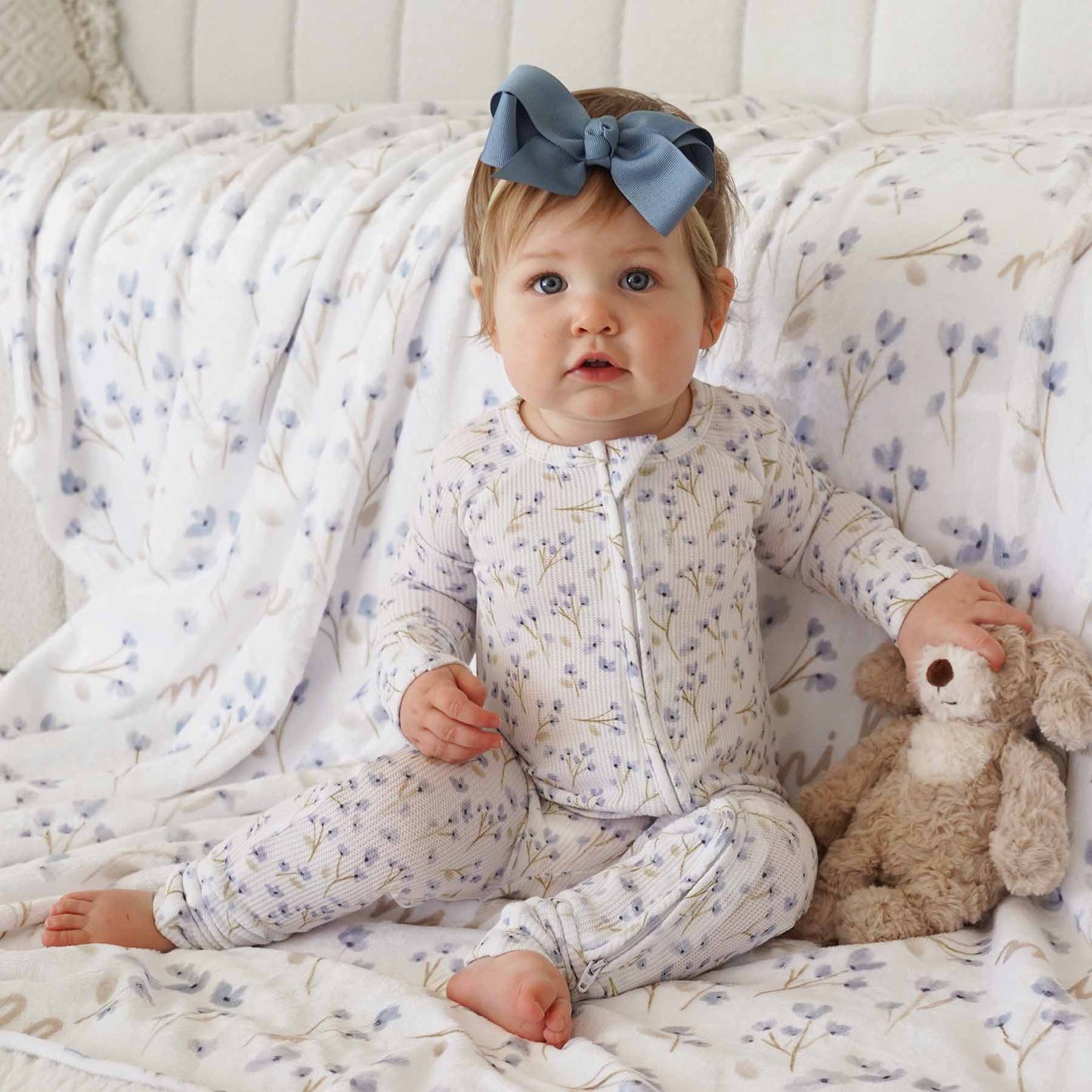 Blake's Blooms Waffle Bamboo Convertible Zip Romper