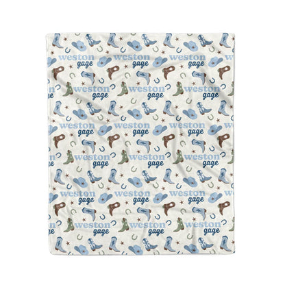 Boot Scootin' Personalized Kids Blanket