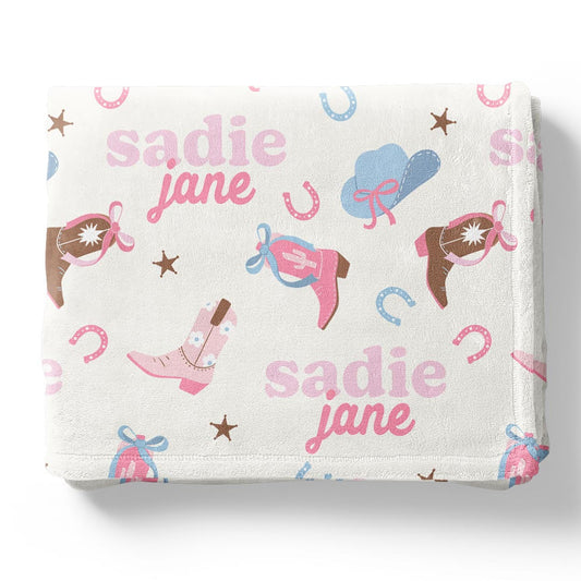 Boot Scootin' Personalized Kids Blanket