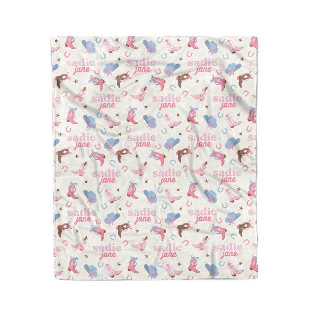 Boot Scootin' Personalized Kids Blanket