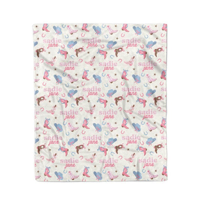 Boot Scootin' Personalized Kids Blanket