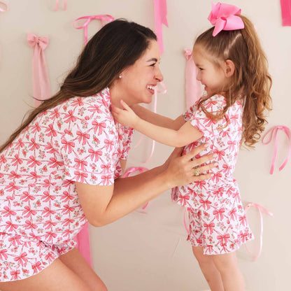 Women's Two Piece Short Lounge Set | Bow Besties