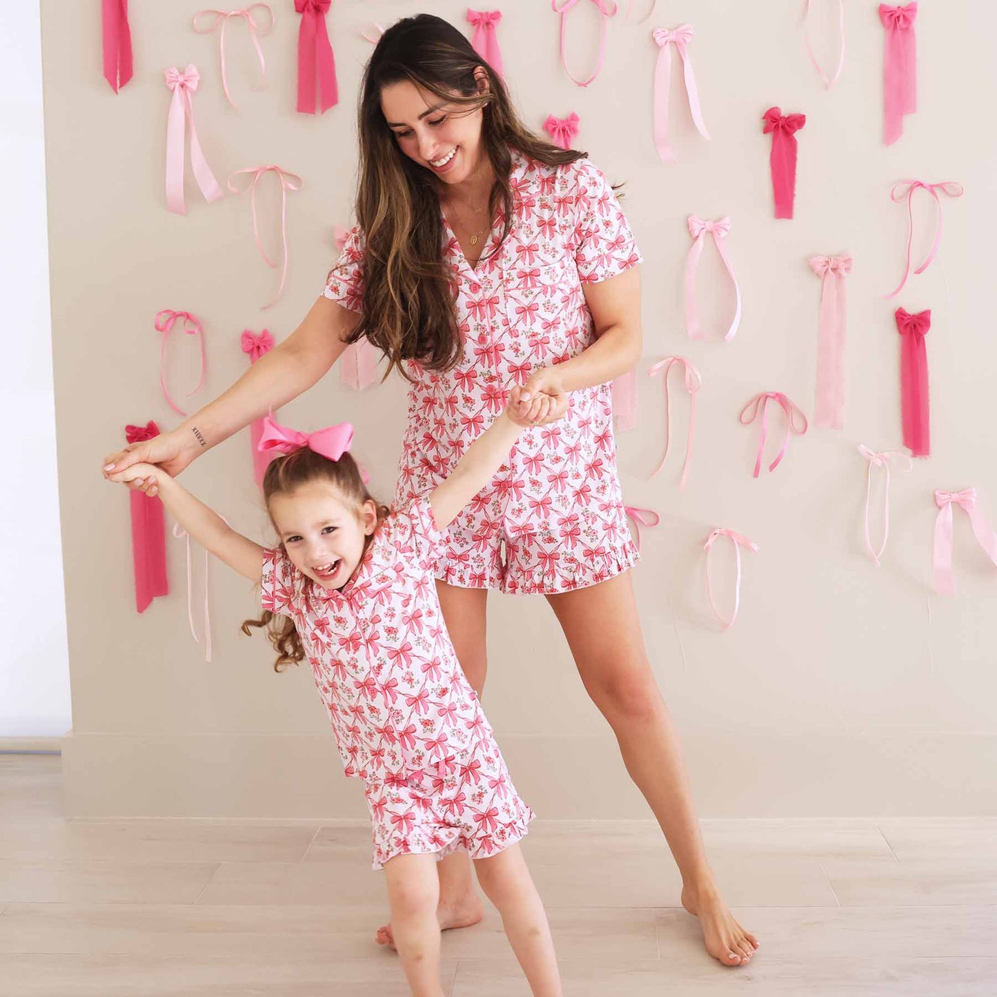 Women's Two Piece Short Lounge Set | Bow Besties