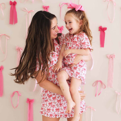 Women's Two Piece Short Lounge Set | Bow Besties