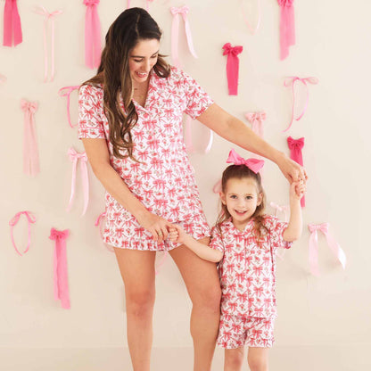 Women's Two Piece Short Lounge Set | Bow Besties