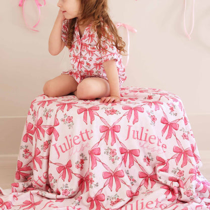 Bow Besties Personalized Kids Blanket
