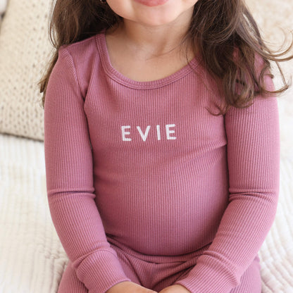 Bamboo Waffle Personalized Two Piece Pajama Sets