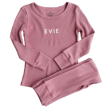 Bamboo Waffle Personalized Two Piece Pajama Sets