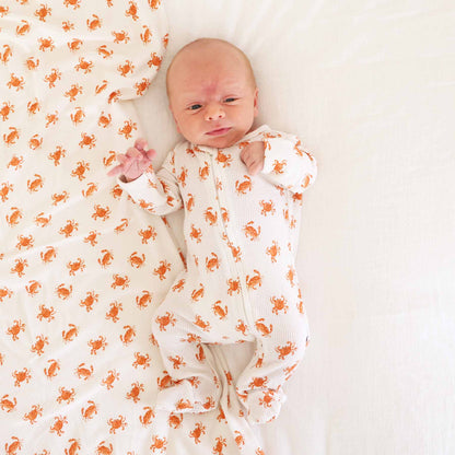 Bamboo Waffle Zipper Footies | Printed