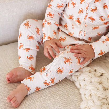 Beachy Waffle Bamboo Convertible Zip Rompers