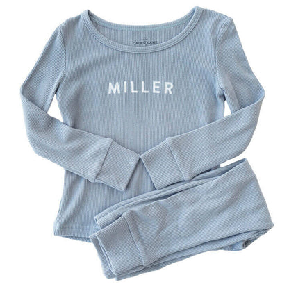 Bamboo Waffle Personalized Two Piece Pajama Sets