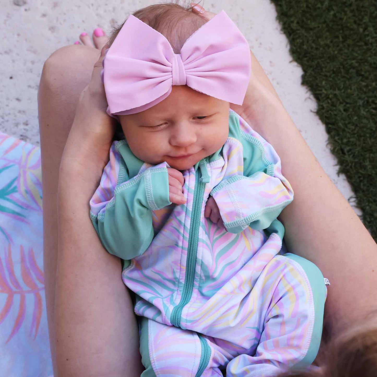 Long Sleeve Rash Guard Swim Romper Full Length | Island Palms