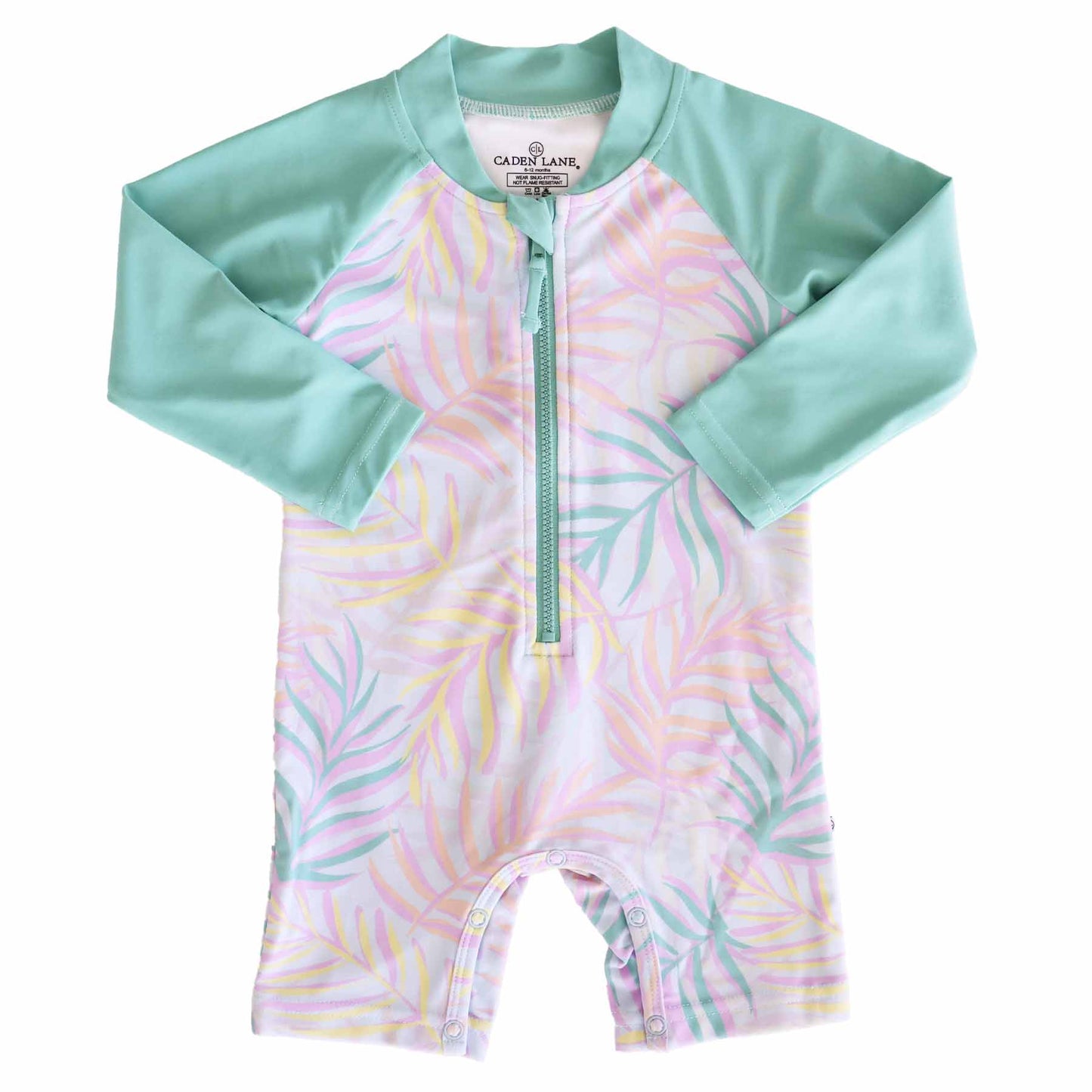 Long Sleeve Rash Guard Swim Romper Shortie | Island Palms