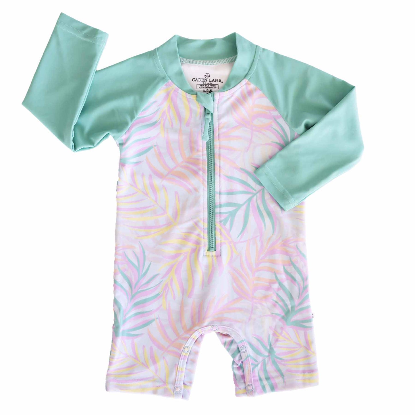 Long Sleeve Rash Guard Swim Romper Shortie | Island Palms