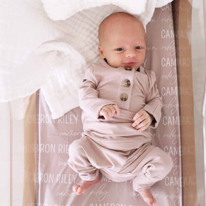 2pc Bamboo Button Top & Bottom | Mocha