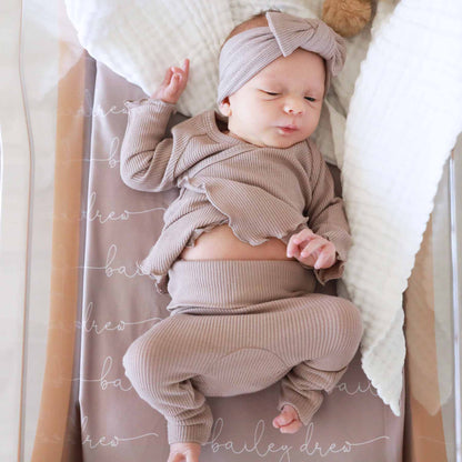 2pc Waffle Crossover Top & Bottom | Mocha