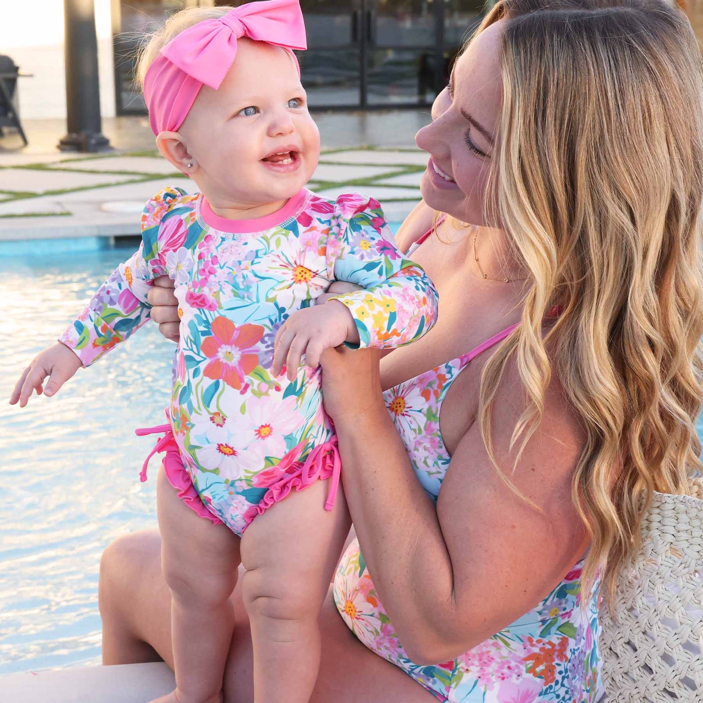 Swim Bow | Pink Blooms