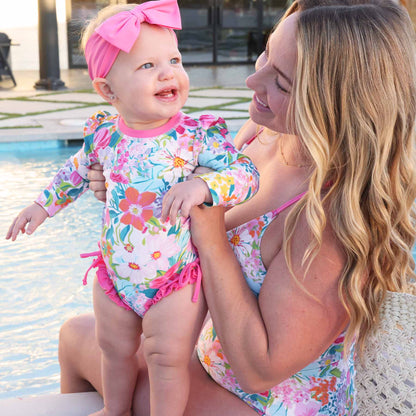 Swim Bow | Pink Blooms
