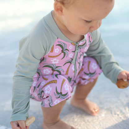 Long Sleeve Rash Guard Swim Romper Shortie | All Prints