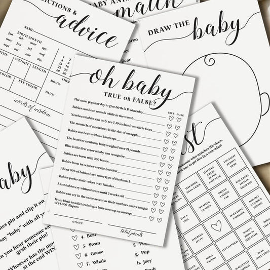 Baby Shower Games - Free Baby Shower Digital Download