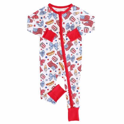 4th of July Convertible Zip Rompers