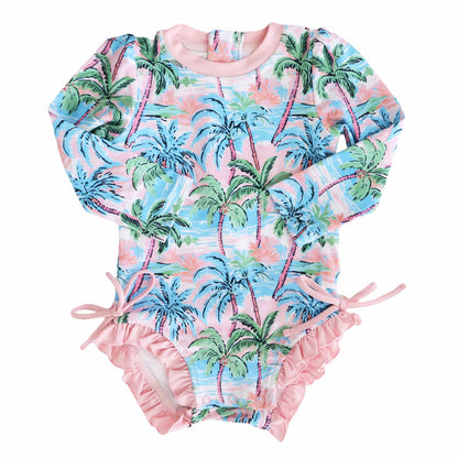 Long Sleeve Rash Guard With Ruffle Bottom | Best Sellers