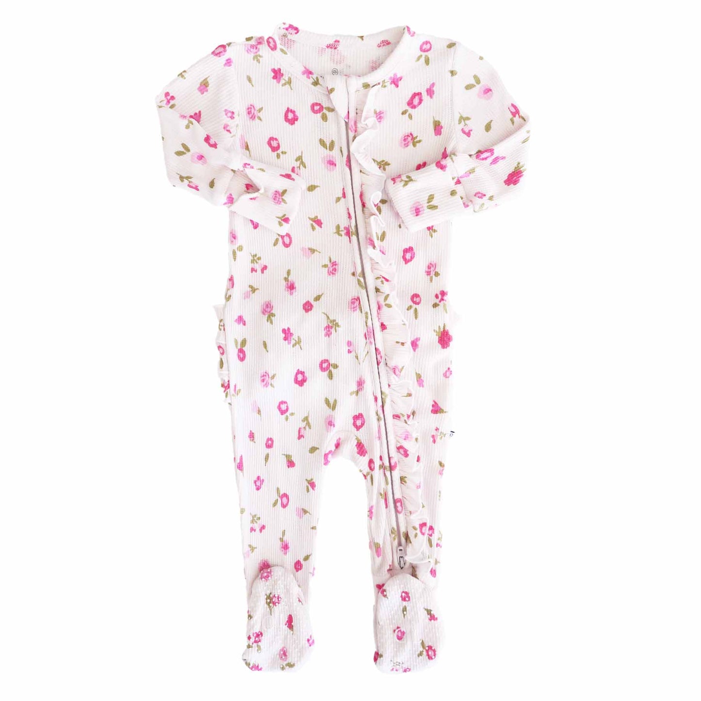 Bamboo Waffle Zipper Footies | Printed