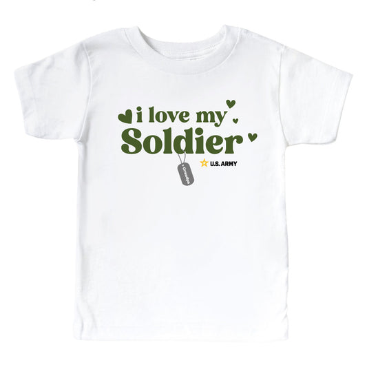 U.S. Army Personalized My Soldier Kids Graphic Tee | White