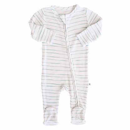 Bamboo Waffle Zipper Footies | Printed
