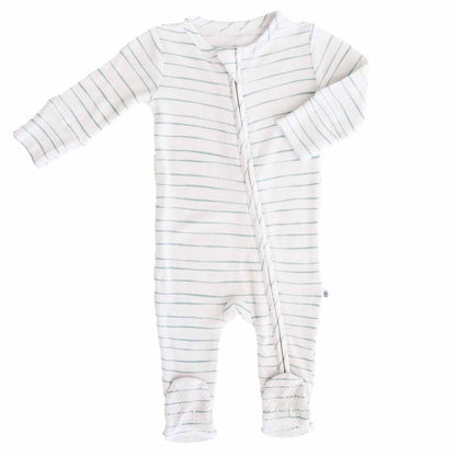 Bamboo Waffle Zipper Footies | Printed