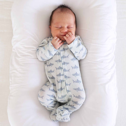 Bamboo Waffle Zipper Footies | Printed