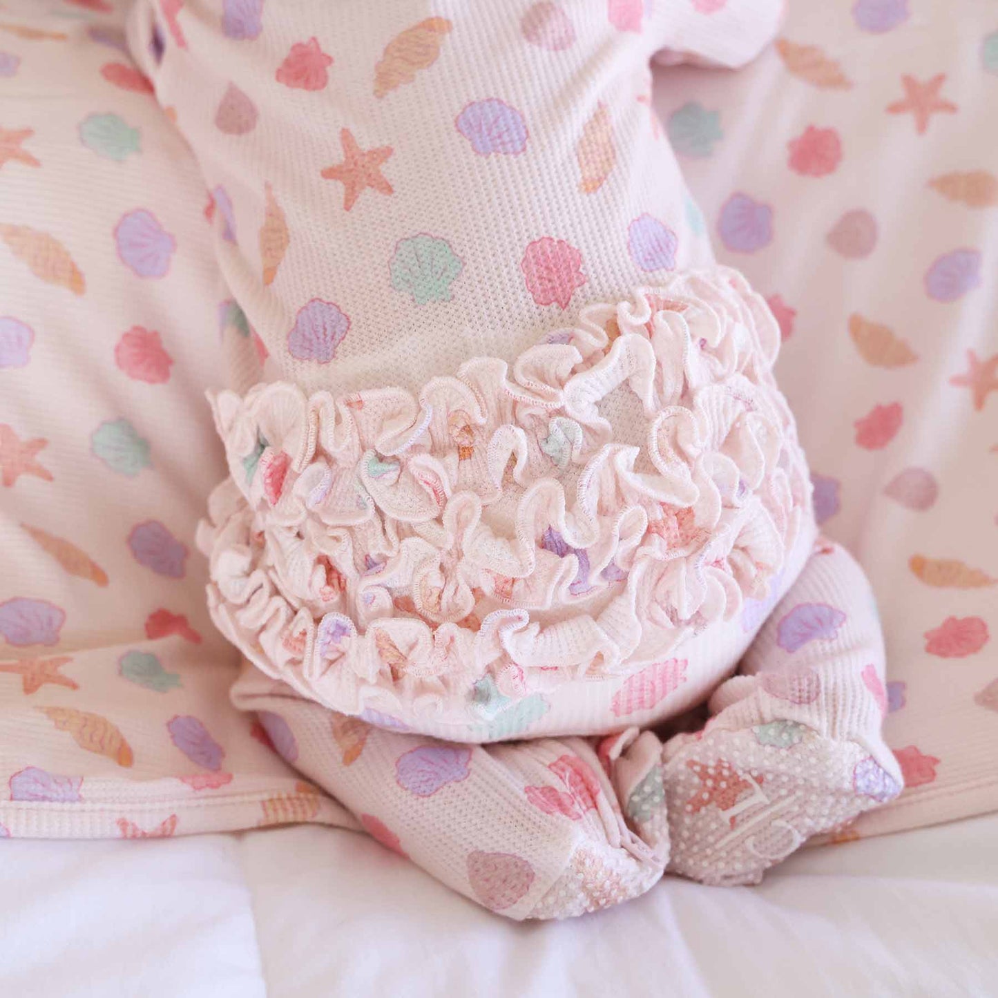 Beachy Waffle Bamboo Zipper Footies