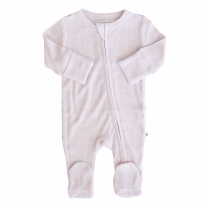 Bamboo Waffle Zipper Footies | Printed