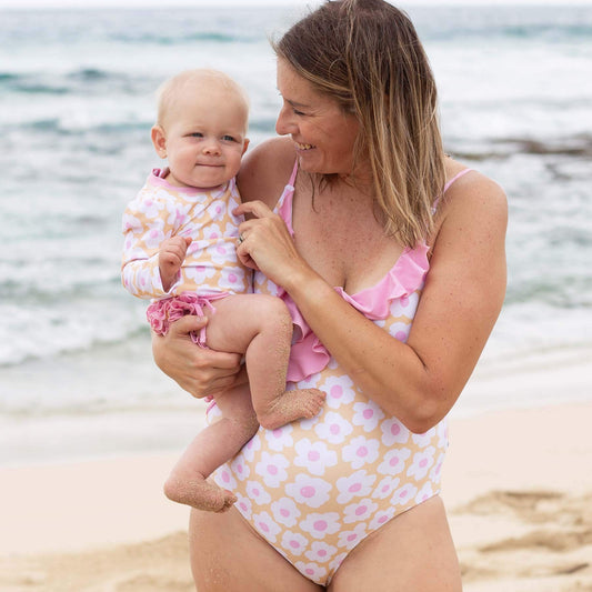 Women's Ruffled One-Piece Swimsuit | Sunshine Daisy