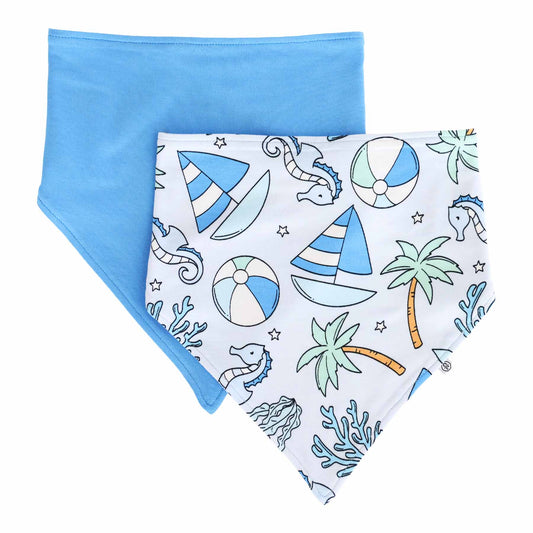 Tiny Tides 2pc Bandana Bibs | Blue