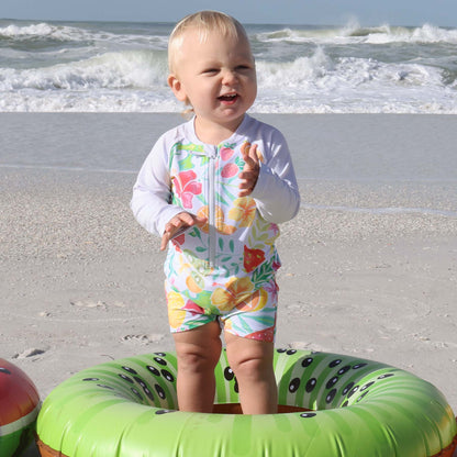 Long Sleeve Rash Guard Swim Romper Shortie | All Prints