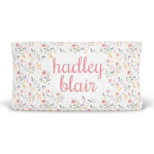 Winnie's Wildflowers Personalized Changing Pad Cover