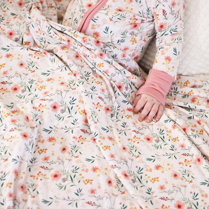 Winnie's Wildflowers Double Sided Bamboo Blanket